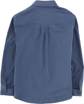 HUGO BOSS Cotton-Blend Comfort Fit Overshirt - Blue