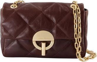 Vanessa Bruno Tassen, Dames, Bruin, ONE Size, Leer, Bruin Leren Crossbody Tas Moon Moyen