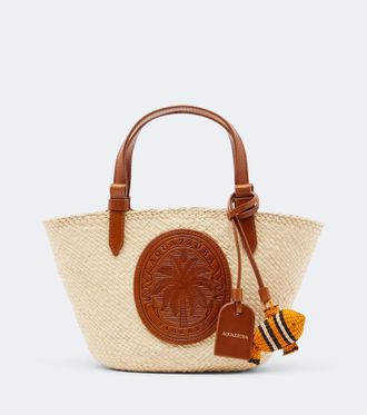 Aquazzura Tropical Mini raffia tote bag