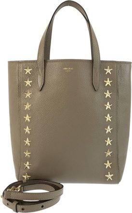 Jimmy Choo London Grayish Leather Shoulder Bag Tote Bag (Pre-Owned)