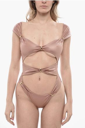 Dsquared2 Cut-Out One-Piece Swimsuit with Gold Details size 38