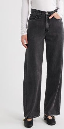 Rag & Bone Featherweight Logan High Waist Wide Leg Jeans in Raven at Nordstrom Rack, Size 31