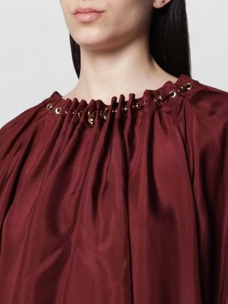 Zimmermann flowing dress gathered neckline long sleeves eyelets