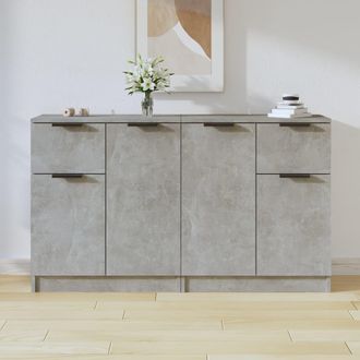 vidaXL Vidaxl - Aparadores 2 Uds Madera Contrachapada Gris Hormig&oacute;n 60x30x70 Cm