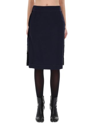 Maison Margiela Midi Skirt With Zipper Detail