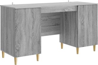 vidaXL Escritorio Gris Sonoma 142,5 X 50 X 75 Cm Madera De Ingenier&iacute;a Vidaxl