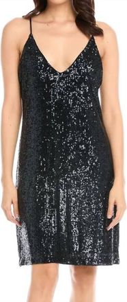 Fifteen Twenty Sequin Slip Dress In Navy