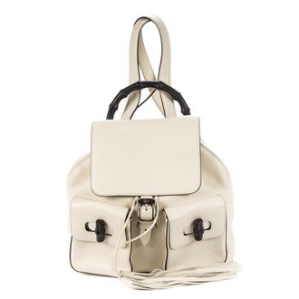 Gucci Pre-owned Womens Double Front Pocket Backpack - Ivory - One Size