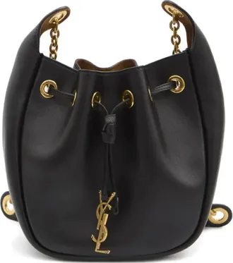 Saint Laurent Tassen, Dames, Zwart, ONE Size, Leer, Soepele Bucket Bag