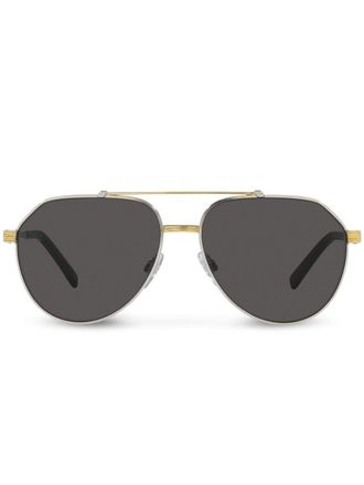 Dolce & Gabbana Eyewear Occhiali da sole con montatura stile pilota - Oro