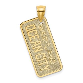 Diamond2Deal 14k Yellow Gold MARYLAND OCEAN CITY License Plate Charm Pendant