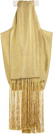 Zeus + Dione Gouden Fringe Halternek Top - Dames - Tops zonder mouwen - Geel - S - Tops