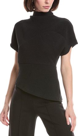 Kenneth Cole Asymmetrical Mock Neck Plisse T-Shirt