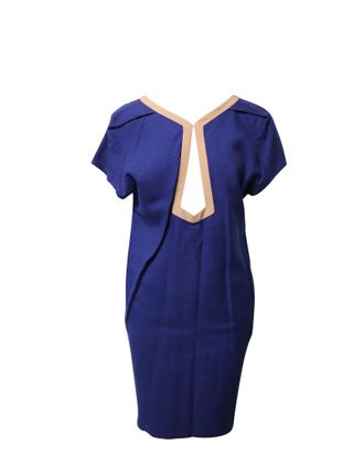 Balenciaga Balenciaga jurk met uitsnijdingen in blauwe rayon