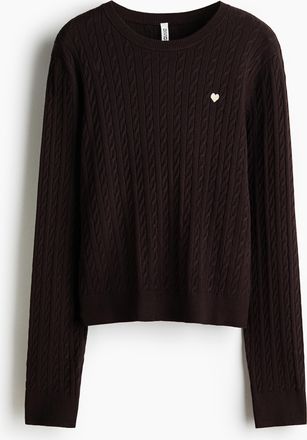 H&M Pullover mit Zopfmuster - Brown