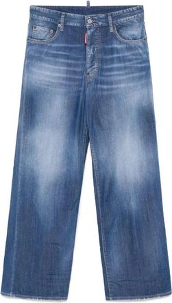 Dsquared2 Gedistilleerde Wijde Pijp Jeans - Heren - Regular Fit Jeans - Blauw - S - Leer - Jeans