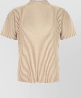 Homme Pliss&eacute; Issey Miyake march series ribbed crew neck shirt