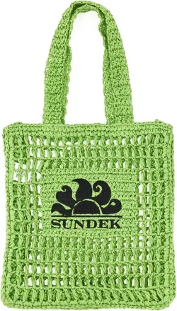 Sundek Womens Logo Handle Bag Green Paper Shoulder
