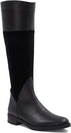 Aquatalia Regina Weatherproof Knee High Boot in Black Suede at Nordstrom, Size 10.5