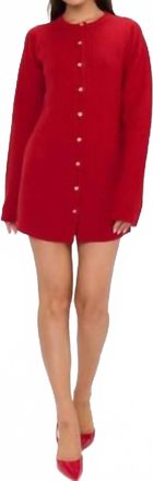 Show me your Mumu Marguerite Cardigan Dress In Lover Red Knit
