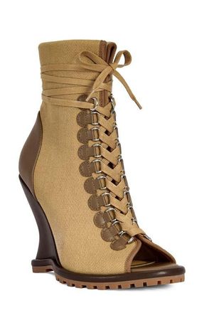 Azalea Wang Pingree Wedge Bootie in Brown at Nordstrom, Size 8.5