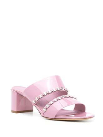 Ferragamo Gancini-Plaque Calf Leather Sandal - Pink
