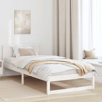 vidaXL Estructura De Cama Blanco 90 X 200 Cm Madera Maciza De Pino Vidaxl