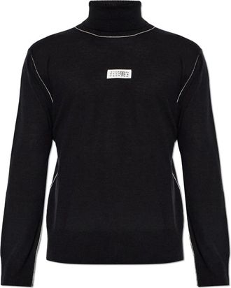 Maison Margiela Turtleneck met contrasterende stiksels - Heren - Coltruien - Zwart - L - Truien & Vesten
