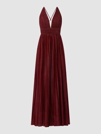 Luxuar Luxuar Abendkleid mit Glitter-Effekt in Metallic Rot, Gr&ouml;&szlig;e 44