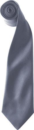 Premier Kleuren Heren Satin Clip Tie (Pakket van 2) (Staal)