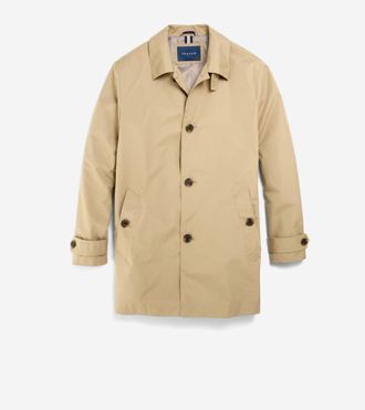 Cole Haan Mens Stand Collar Rain Jacket - Beige Size Medium