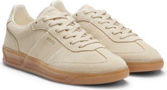 BOSS Rubber-sole trainers in suede