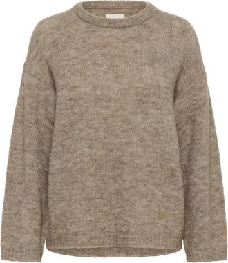 Part Two Truien & Vesten, Dames, Bruin, L, Leer, Rondgebreide trui