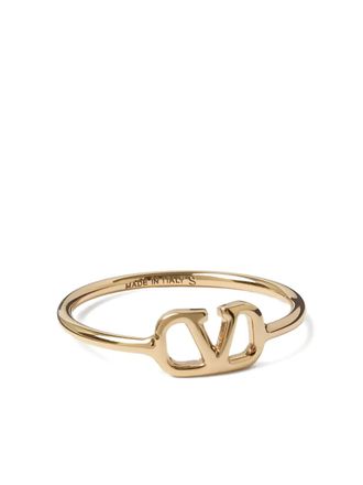 Valentino Garavani VLogo Signature ring - women - 18K Gold-Plated Stainless Steel - 15