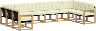 vidaXL Conjunto De Sof&aacute;s De Exterior 10 Uds. Blanco Y Crema Vidaxl