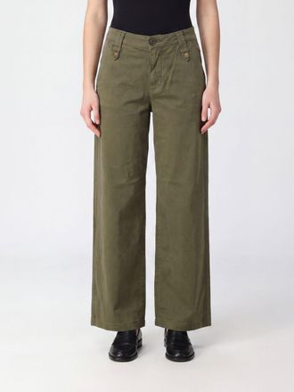 Liu Jo Stretch Cotton Wide-Leg Trousers with Mid-Rise Waist