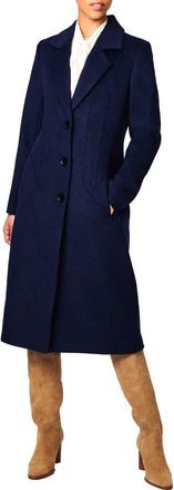 Bernardo Tailored Longline Coat in Sapphire at Nordstrom, Size Large