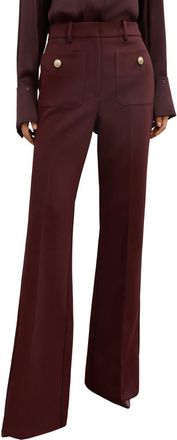 Reiss Parisa Flare Leg Pants in Dark Red at Nordstrom, Size 12 Us