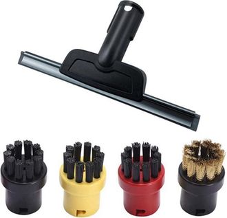 OEM Kit De Accesorios Aplicable Para Limpiadores A Vapor Karcher, Kit De Accesorios Para Limpieza De Ventanas, Tiras Raspadoras De Vidrio, Cepillos Redond