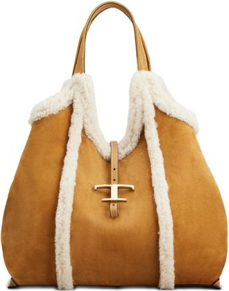 Tod's T Timeless Shopping Bag - Dames - Tassen - Bruin - Maat: ONE Size Leer