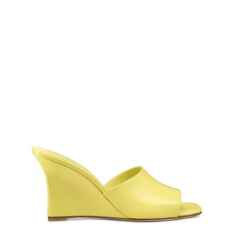 Stuart Weitzman Vinnie Wedge Mule Slide 85 - female - Stuart Weitzman - Wedges - Yellow - 6 1/2 UK - Shoes