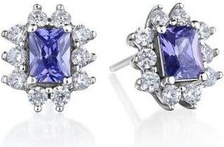 House of Frosted Lucy Amethyst Stud Earrings in White Gold at Nordstrom Rack