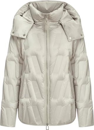 Cesare Gaspari Chaqueta corta acolchada con capucha Chevron - Jackets - Mujer - Beige - 2XL