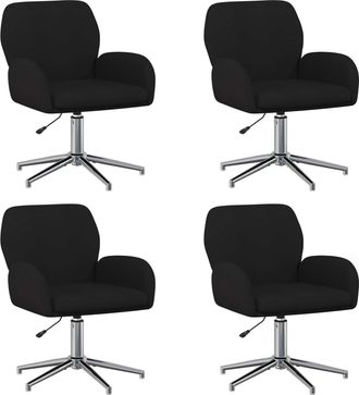 vidaXL Sillas De Escritorio Giratorias 4 Uds. 54 X 58 X 90 Cm Negro Vidaxl