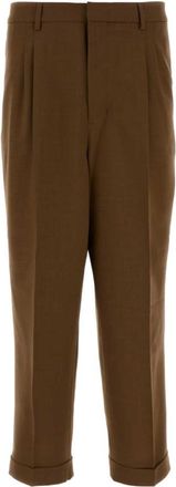 Ami Brown Flat Front Pant