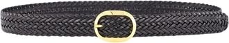 Tom Ford Geweven leren ovaal riem - Dames - Riemen - Zwart - 105 CM - Leer - Accessoires