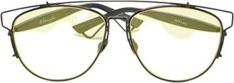 Dior Pre-owned Glazen Zonnebril - Dames - Vintage Accessoires - Geel - ONE Size - Vintage