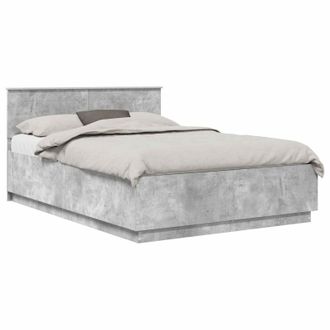 vidaXL Estructura De Cama Con Cabecera Gris Hormig&oacute;n 140 X 190 Cm Vidaxl