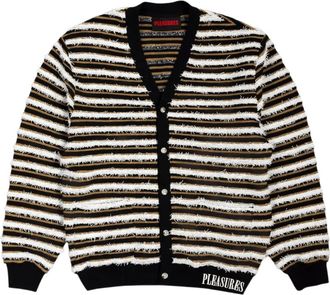 Pleasures Geribbeld gestreept vest - Zwart