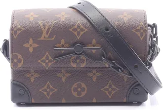 Louis Vuitton Black Brown Pvc Coated Canvas Leather Handbag Shoulder Bag (Pre-Owned)